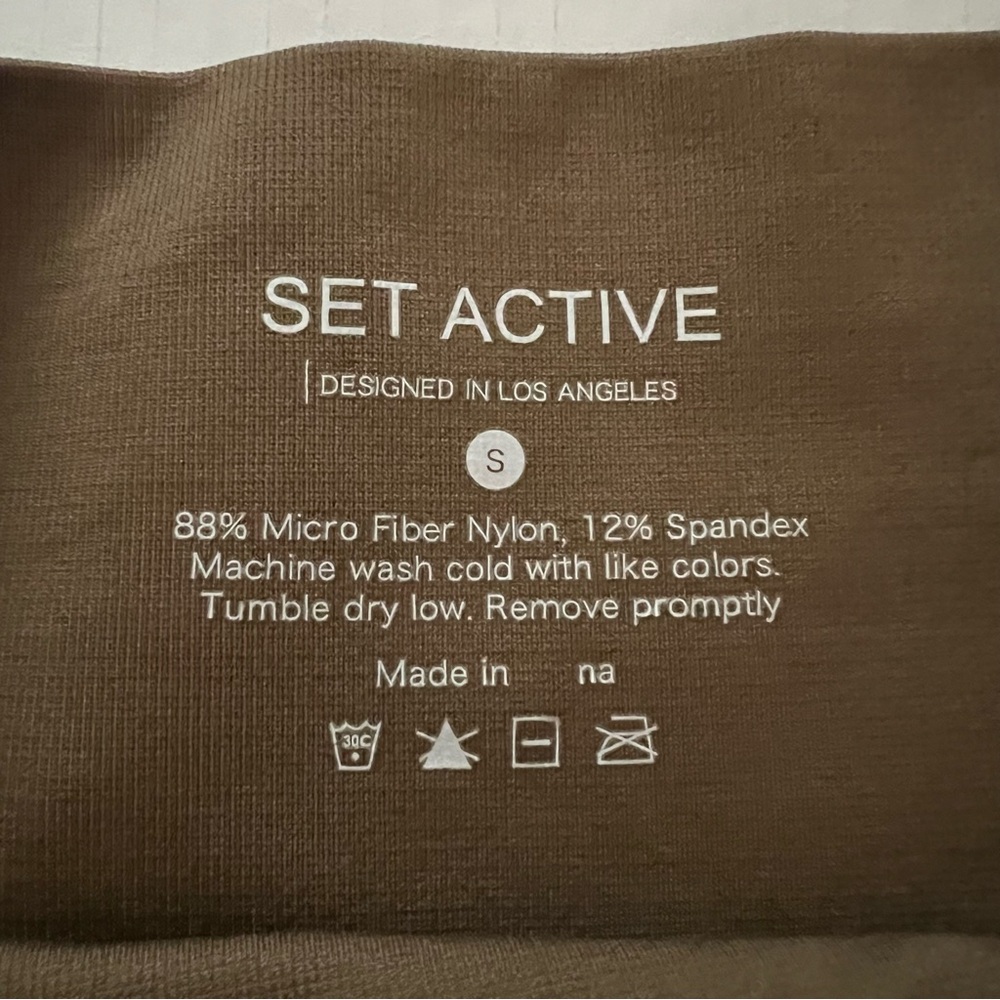 SET Active Penny Brown Seamless Sculptflex Ribbed Leggings S - Picture 9 of 12